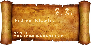 Hettner Klaudia névjegykártya